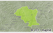 Physical 3D Map of Kouassi-Datekro, semi-desaturated