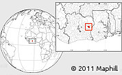 Blank Location Map of Kouassi-Datekro