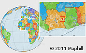 Political Location Map of Kouassi-Datekro