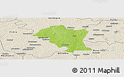Physical Panoramic Map of Kouassi-Datekro, shaded relief outside