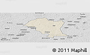 Shaded Relief Panoramic Map of Kouassi-Datekro, desaturated