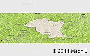 Shaded Relief Panoramic Map of Kouassi-Datekro, physical outside