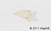 Shaded Relief Panoramic Map of Kouassi-Datekro, single color outside