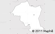 Silver Style Simple Map of Kouassi-Datekro, cropped outside