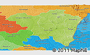 Physical Panoramic Map of Tanda, political shades outside