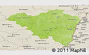 Physical Panoramic Map of Tanda, shaded relief outside