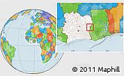 Political Location Map of Transua, highlighted country