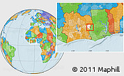 Political Location Map of Transua, highlighted parent region