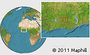 Satellite Location Map of Transua