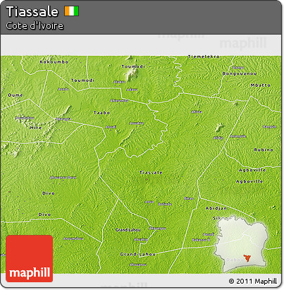 Physical 3D Map of Tiassale