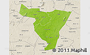 Physical 3D Map of Tiassale, shaded relief outside