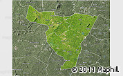 Satellite 3D Map of Tiassale, semi-desaturated