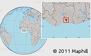 Gray Location Map of Tiassale
