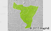 Physical Map of Tiassale, lighten, desaturated