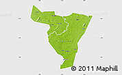 Physical Map of Tiassale, single color outside