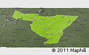 Physical Panoramic Map of Tiassale, darken, semi-desaturated
