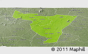 Physical Panoramic Map of Tiassale, semi-desaturated