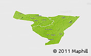 Physical Panoramic Map of Tiassale, single color outside