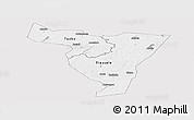 Silver Style Panoramic Map of Tiassale, single color outside