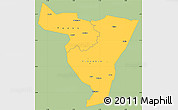Savanna Style Simple Map of Tiassale, single color outside