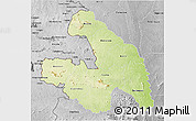 Physical 3D Map of Touba, desaturated