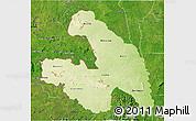 Physical 3D Map of Touba, satellite outside
