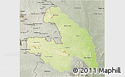 Physical 3D Map of Touba, semi-desaturated