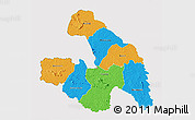 Political 3D Map of Touba, cropped outside