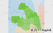 Political Shades 3D Map of Touba, lighten