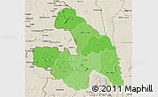Political Shades 3D Map of Touba, shaded relief outside