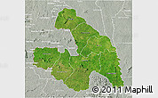 Satellite 3D Map of Touba, lighten, semi-desaturated