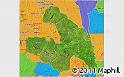 Satellite 3D Map of Touba, political outside
