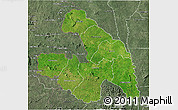 Satellite 3D Map of Touba, semi-desaturated