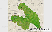 Satellite 3D Map of Touba, shaded relief outside