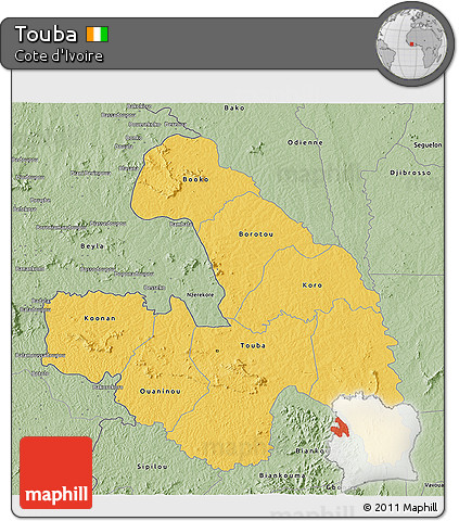 Savanna Style 3D Map of Touba