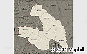 Shaded Relief 3D Map of Touba, darken