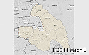 Shaded Relief 3D Map of Touba, desaturated