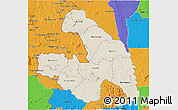 Shaded Relief 3D Map of Touba, political outside