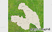 Shaded Relief 3D Map of Touba, satellite outside