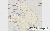 Shaded Relief 3D Map of Touba, semi-desaturated