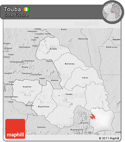 Silver Style 3D Map of Touba