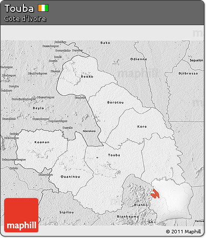 Silver Style 3D Map of Touba