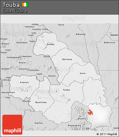 Silver Style 3D Map of Touba