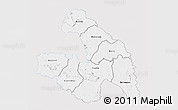 Silver Style 3D Map of Touba, single color outside