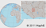 Gray Location Map of Booko