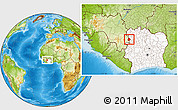 Physical Location Map of Booko, highlighted country