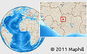 Shaded Relief Location Map of Booko