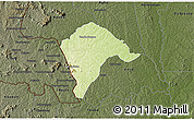 Physical 3D Map of Borotou, darken
