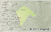Physical 3D Map of Borotou, semi-desaturated