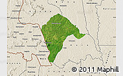 Satellite Map of Borotou, shaded relief outside